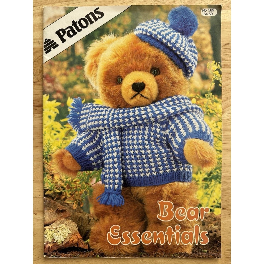Patons Knitting Pattern Book No. 589‎ Bear Essentials Teddy Bear Clothes To Knit